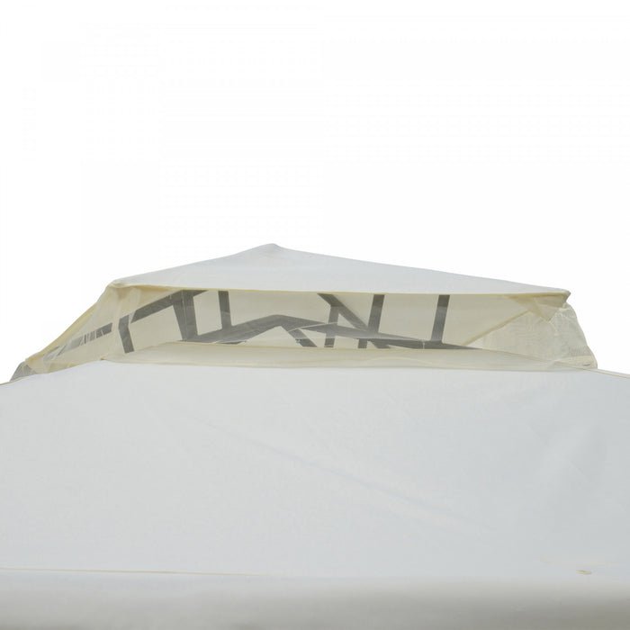 Outsunny 10' X 10' Patio Gazebo Outdoor Pavilion 2 Tire Roof Canopy Shelter Garden Event Party Tent Yard Sun Shade Steel Frame W/ Mosquito Netting Cream White