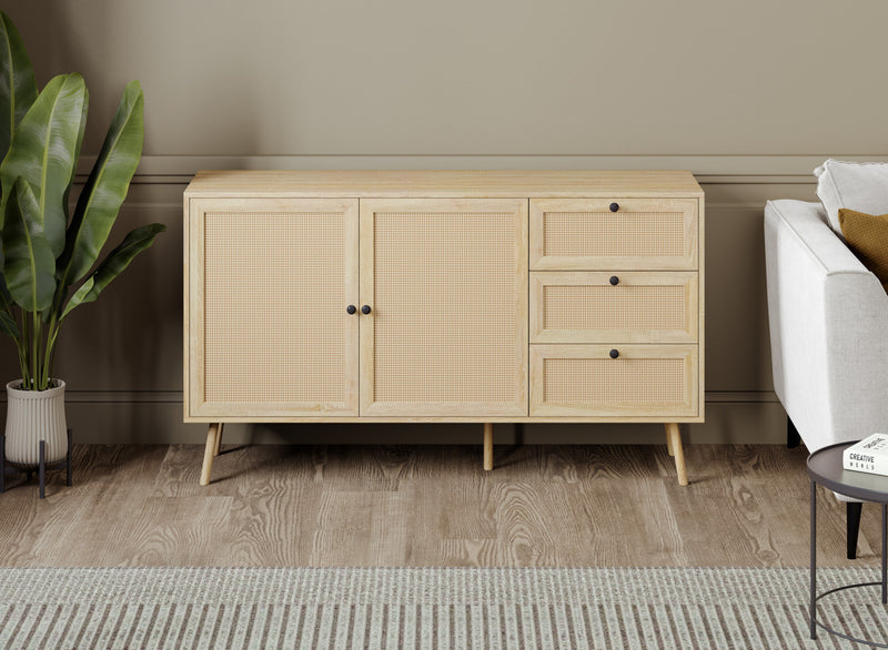 Storage Chest With 3 Drawers – Durable Brown Wood Look 