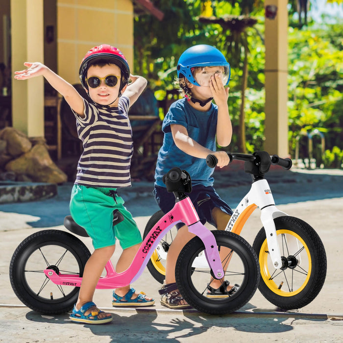 Costway 12 Inch Magnesium Toddler Balance Bike No Pedal Training Toddler Balance Bike White