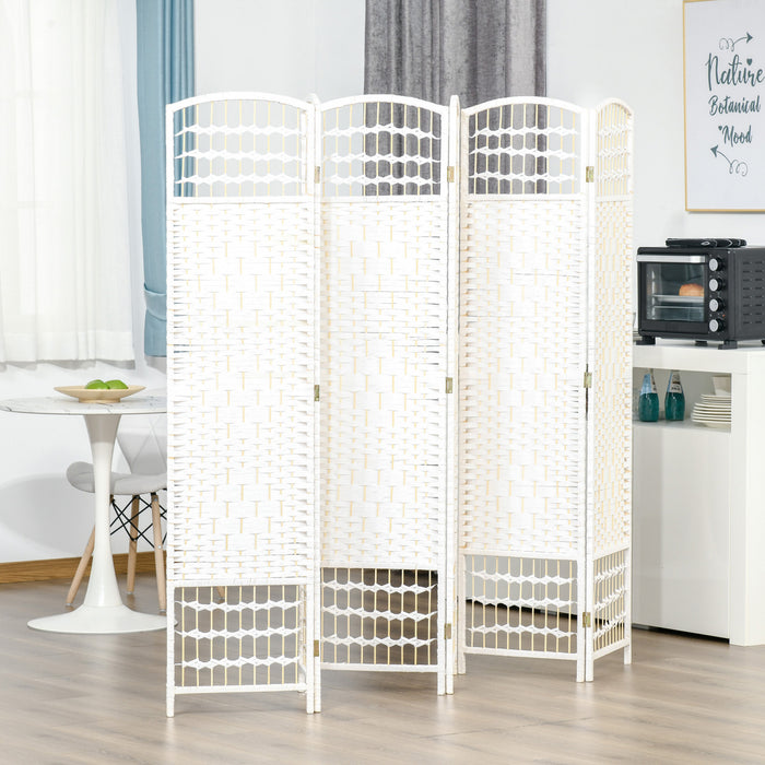 HOMCOM 6-Panel Room Divider Freestanding Folding Screen for Home White
