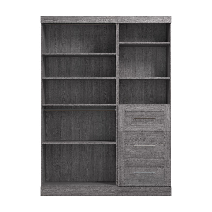 Bestar Pur 61 W Closet Organizer System - Bark Grey
