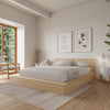 Kanso Low Platform Bed Set Queen Bed | Kanso Lit a Plateforme Basse avec Tete de Lit