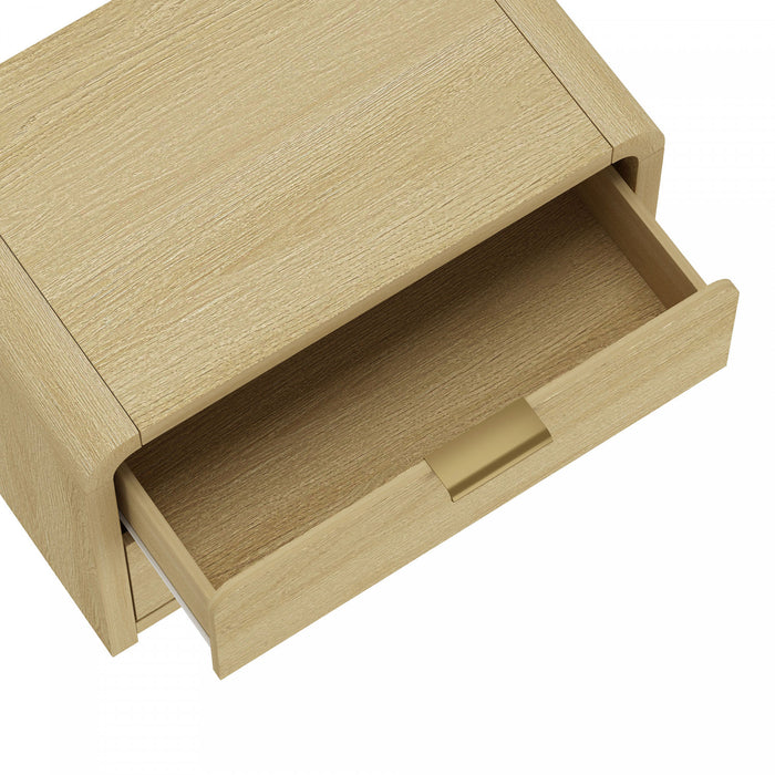 Grace Modern 28\" Nightstand in Natural Oak and Gold