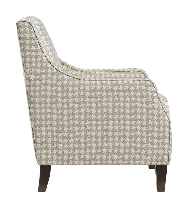 Beagle Accent Chair, Khaki Pattern Fabric