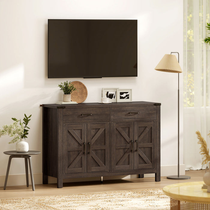 HOMCOM Sideboard Buffet Cabinet w/ Drawers and Shelves, Farmhouse Sideboard