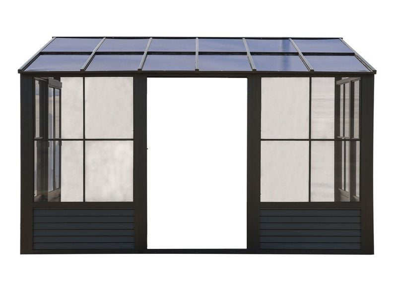 Florence - Wall Mounted Solarium 8x16 Polycarbonate Roof In Black