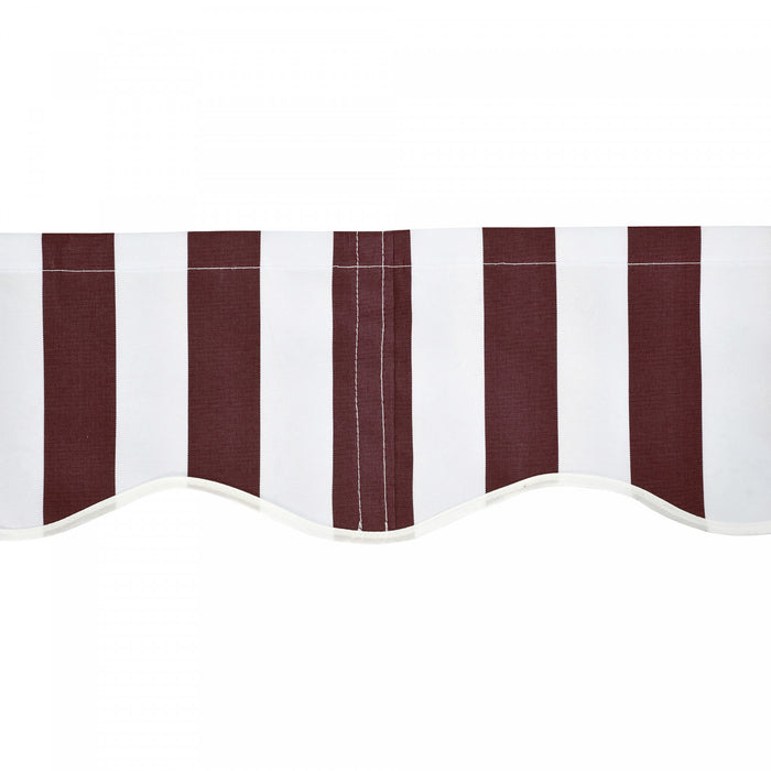 Outsunny 9' X 8' Retractable Awning Fabric Replacement Outdoor Sunshade Canopy Awning Cover, Uv Protection, Red And White