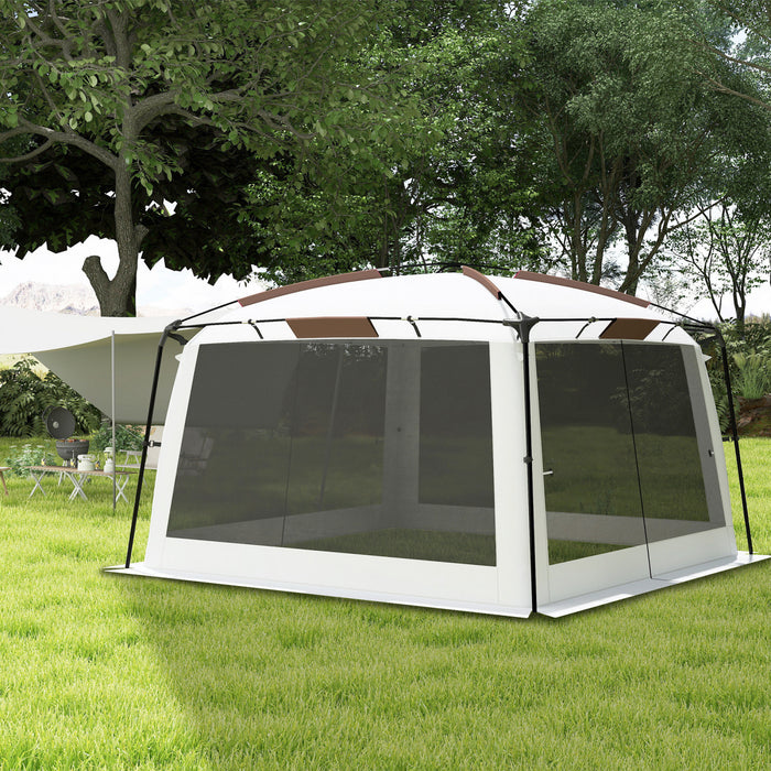 Outsunny Screen Tent, 12' X 12' Screen House With Uv50+ Protection, White
