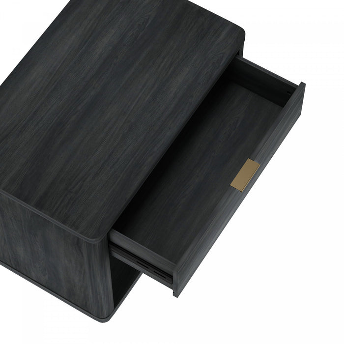 Evelyn Modern 32\" Nightstand in Charcoal Gray (1-Drawer) - Set of 2