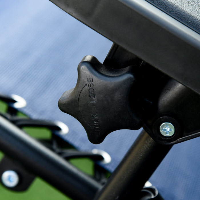 Outsunny 2 Piece Foldable Lounge Chair With Canopy Shade, Blue