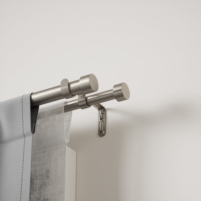Umbra Cappa Nickel Steel Expandable Double 1\" Curtain Rod - 120\"-180\" 