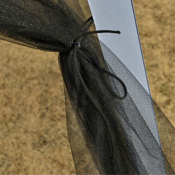 Outsunny 10x10ft Party Tent Canopy With Netting, Patio Screen House Slant Leg Outdoor Gazebo Sun Shade Shelter, Grey