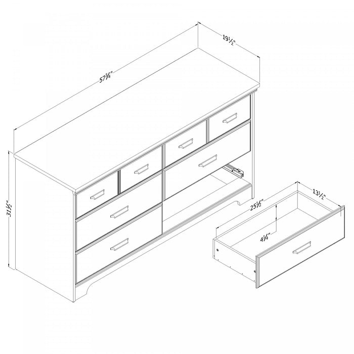 Versa 6-drawer Dresser - Gray Maple 