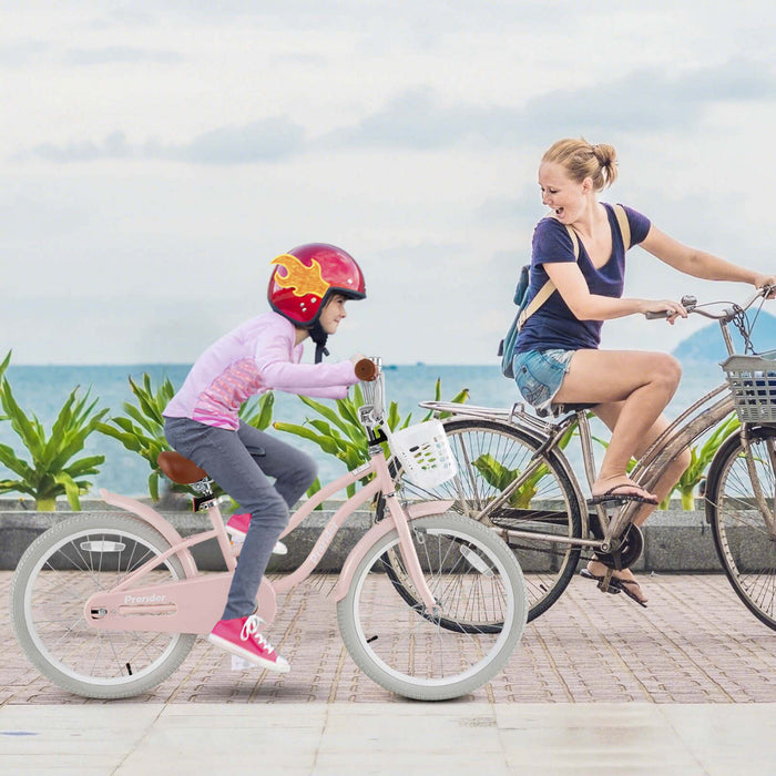 Prorider 20\" Kids Bike With Height Adjustable Handlebar & Seat Hand Brake & Coaster Brake Pink