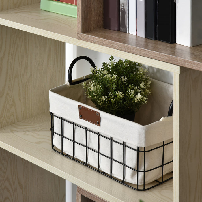 HOMCOM Heavy-Duty 360° Rotating Shelf Multifunction Organizer Storage White Oak