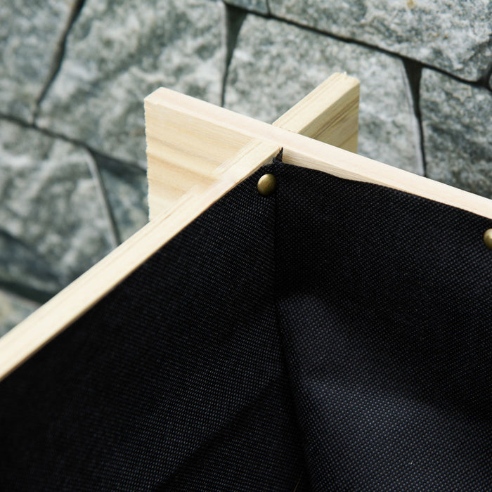 Outsunny Raised Garden Bed with 9 Grow Grids and Non-woven Fabric, Natural