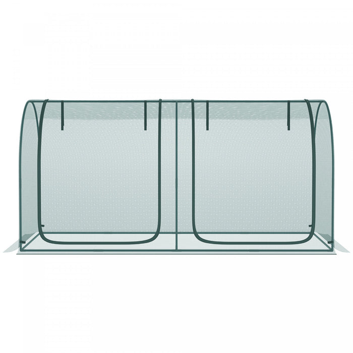 Outsunny 8 X 4ft Crop Cage With Two Zippered Doors And Ground Stakes Green