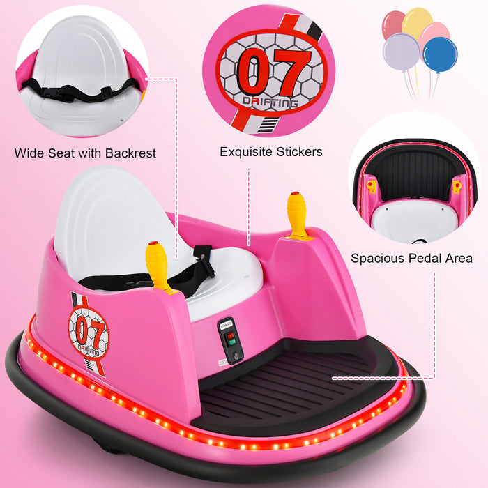 12v Vehicle 360¡a Spin Race Toy Kids Ride On Bumper Car W/ Remote Control Pink