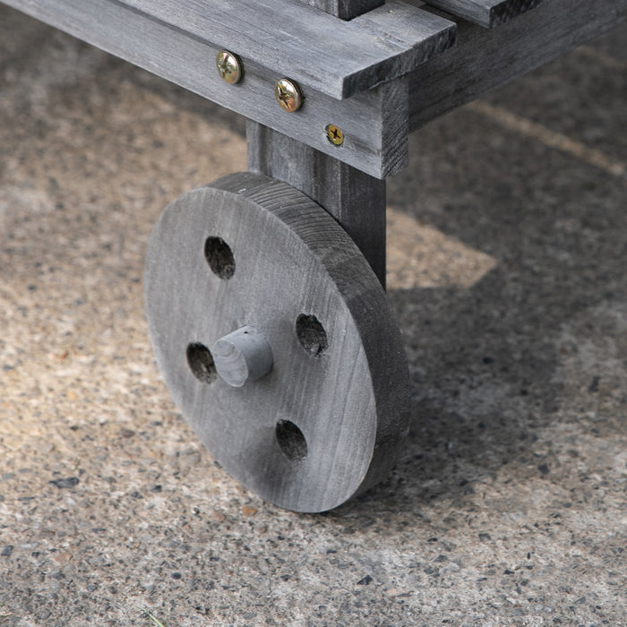 Outsunny 36\" Wooden Potting Bench Work Table With 2 Removable Wheels Gray