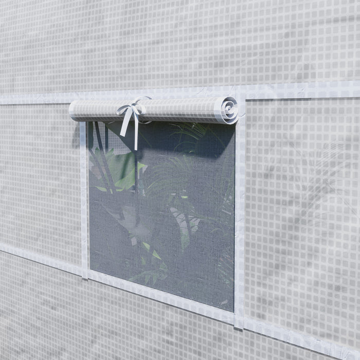 Outsunny 11.5' X 6.6' X 6.6' Portable Walk-in Tunnel Greenhouse, White