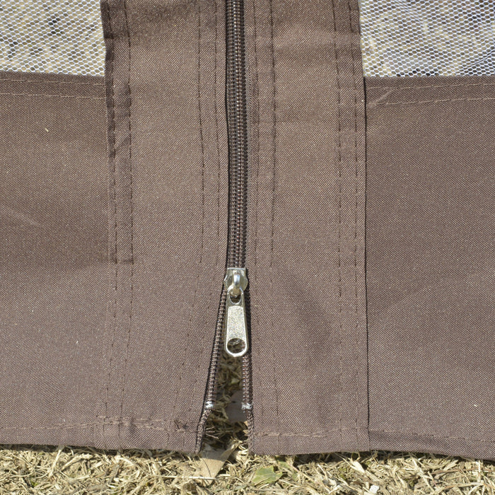 Outsunny 12' X 12' Round Outdoor Gazebo, Patio Double Soft Top Gazebo Canopy Shelter With Zipper Netting Sidewalls And Removable Curtains For Garden, Patio, Backyard, Brown