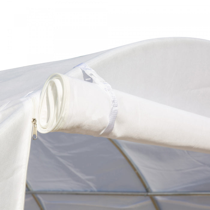 Outsunny 9.7' X 9.7' X 6.5' Large Walk-in Double Cover Polytunnel Greenhouse Outdoor W/ Roll-up Zipper Doors And Windows Grow Plants, Seedlings, Herbs, Or Flowers In Any Season-gardening