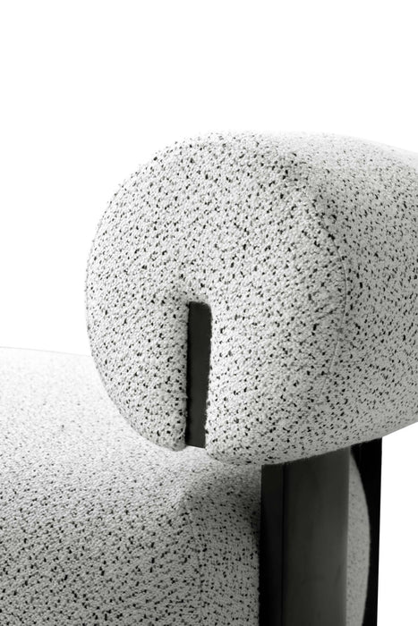 Bartow Mid-Century Modern Upholstered Lounge Chair in Ivory Multi