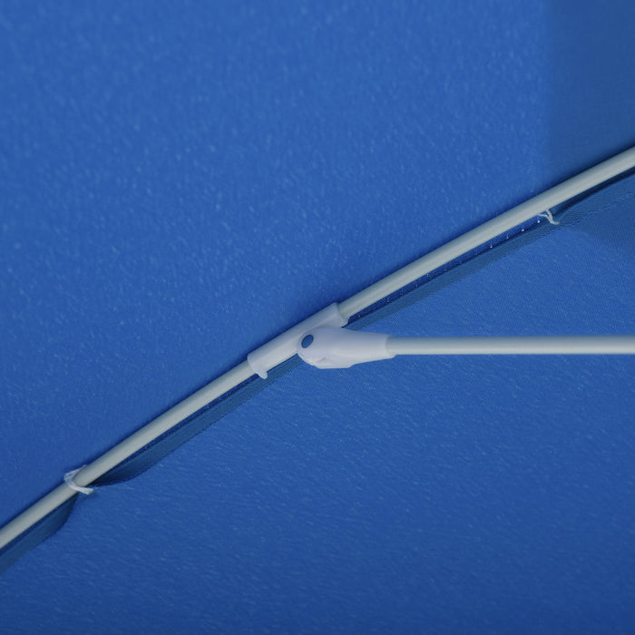 Outsunny Arc. 6.4ft Beach Umbrella With Aluminum Pole Patio Blue