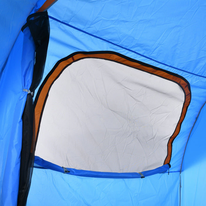 Outsunny Car Camping Tent With 3 Doors, 2000mm Waterproof, Blue And Orange
