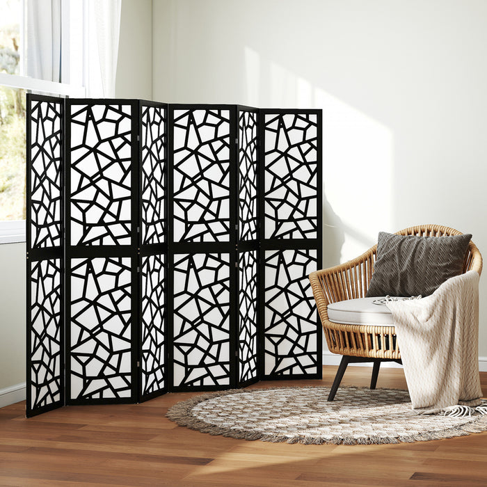 HOMCOM 6 Panel Room Divider, 5.6 FT Lightweight Privacy Screen, Black