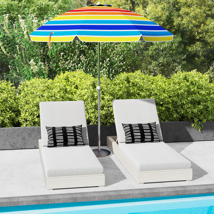 Costway 6.5 FT Patio Beach Umbrella Sun Shade Tilt Aluminum Sports Portable Carry Bag