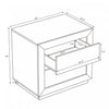 Soren Contemporary 26" Nightstand in Whitewashed Oak (2-Drawer) | Table de nuit contemporaine Soren 66 cm en chene blanchi (2 tiroirs)