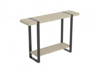 47” Console Table With 1 Shelf - Dark Taupe With Black Metal 
