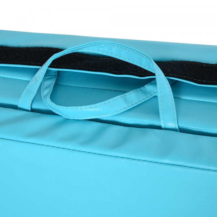 Soozier 4ft X 8ft X 2inch Tri-fold Gymnastics Tumbling Mat Exercise Mat With Carrying Handles For Mma, Martial Arts, Stretching, Core Workouts, Light Blue