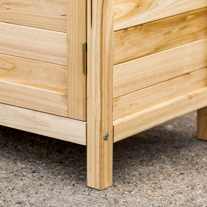 Outsunny Garden Storage Cabinet, Outdoor Storage Potting Shed, Natural