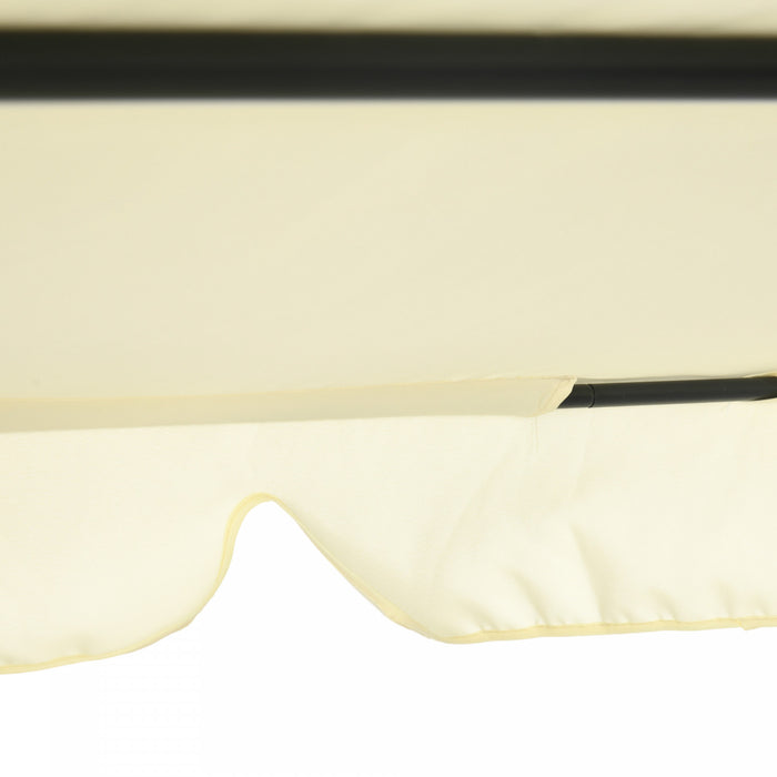 Outsunny Tanning Chair With Sunshade Roof Chaise Lounge Chair, Dark Gray