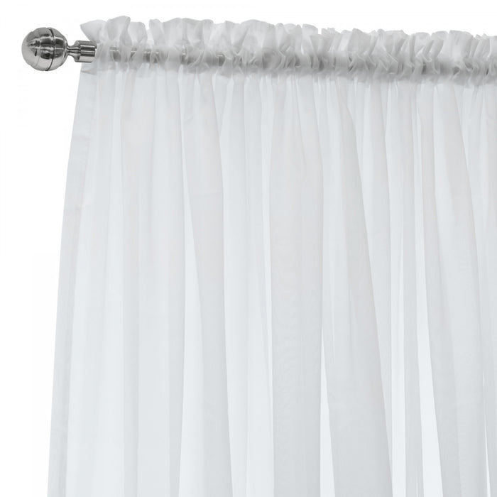 Habitat Voile White Rod Pocket Curtain Panel - 112 x 108
