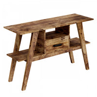 47” Console Table With1 Drawer and 1 Shelf - Brown Reclaimed Wood 