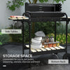 Outsunny Portable Outdoor Charcoal BBQ Grill with Adjustable Grill Height, Barbecue Trolley with Ash Catcher and Wheels for Outdoor Garden Party Cooking, Black