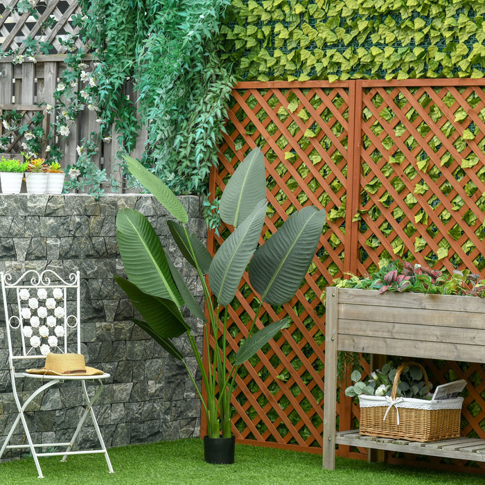 HOMCOM 5' Artificial Banana Tree Plant in Pot for Indoor Outdoor Decor