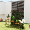 Outsunny Metal Outdoor Privacy Screen Decorative Outdoor Divider with Stand