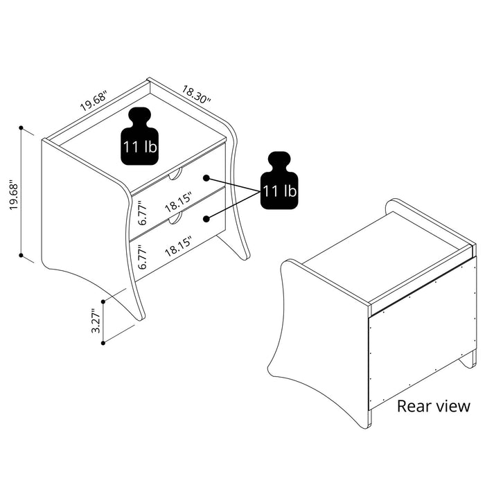 Coney Mid-Century Modern 3-Piece Dresser Set in White