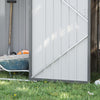 Outsunny 3.3' X 3.4' Lean-to Garden Storage Shed, Outdoor Galvanized Steel Tool House With Lockable |Outsunny 3.3' X 3.4' Abri De Jardin Avec Porte Verrouillable Gris