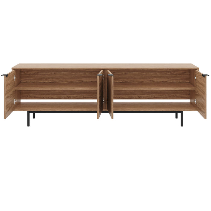 Nordika Hamilton 70\" TV Stand with 4 Storage Cabinets - Light Walnut