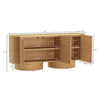 Solis Contemporary 72" Solid Wood Sideboard in Natural (3-Door) | Buffet contemporain Solis 183 cm en bois massif naturel (3 portes)