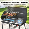 Outsunny 2-in-1 Camping Stove & Gas Griddle Combo, 20,000 BTU 2-Burner Portable Propane Grill with Detachable Legs, Wind Guards for Barbecue, Tailgating, Outdoor Cooking, Black