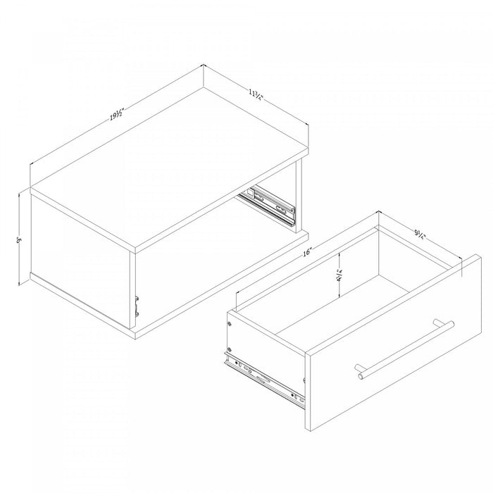 Primo Floating Nightstand With 1 Drawer - Black Oak 