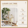 Pawhut 49" Cat Tree With Hammock, Cat Condo Tower With Scratching Post For Indoor Cats, Beige|Pawhut 49 '' Arbre A Chat Tour Chaton Griffoir Griffoir Escalade Centre D'activite Maison De Jeu Meu