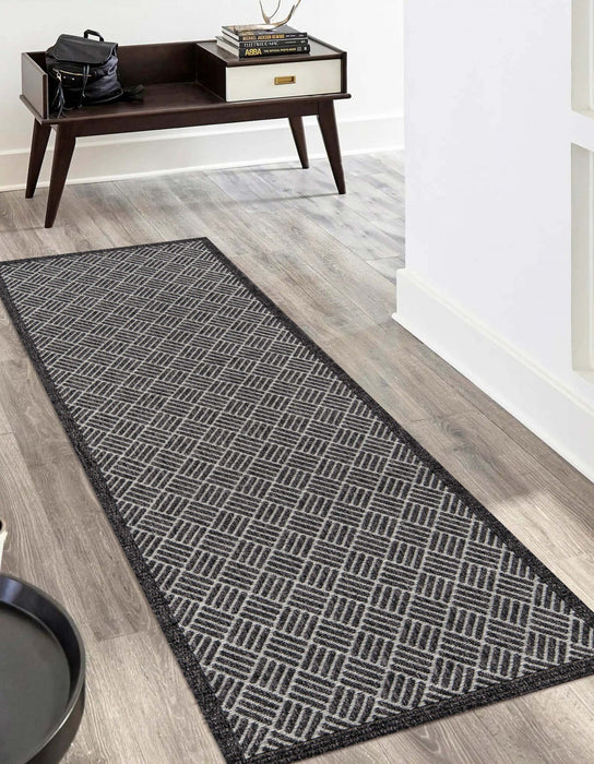 Eve Contemporary 2'0\" x 10'0\" Runner Rug in Grey Indoor Area Rug