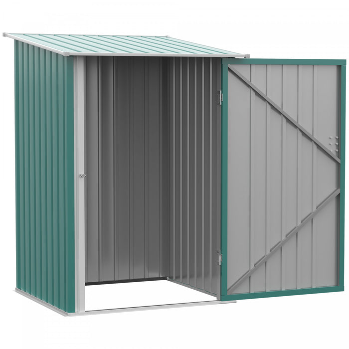 Outsunny 3.3' X 3.4' Lean-to Garden Storage Shed W/ Lockable Door Green